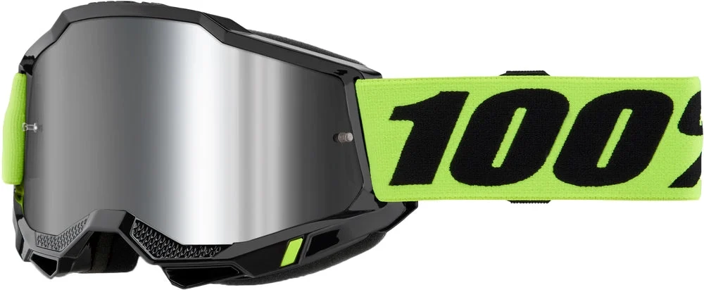 100% Accuri 2 Goggles (One Size Fits Most, Neon Yellow / Mirror Silver Lens)