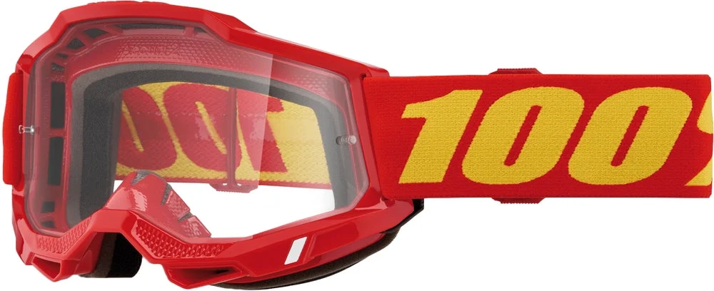 100% Accuri 2 Goggles (One Size Fits Most, Red / Clear Lens)