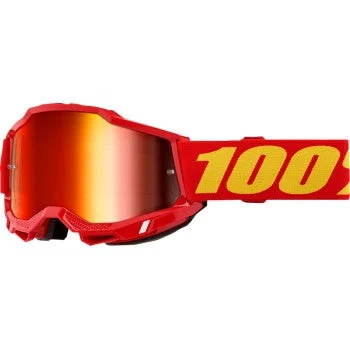 100% Accuri 2 Goggles (One Size Fits Most, Red / Mirror Red Lens)