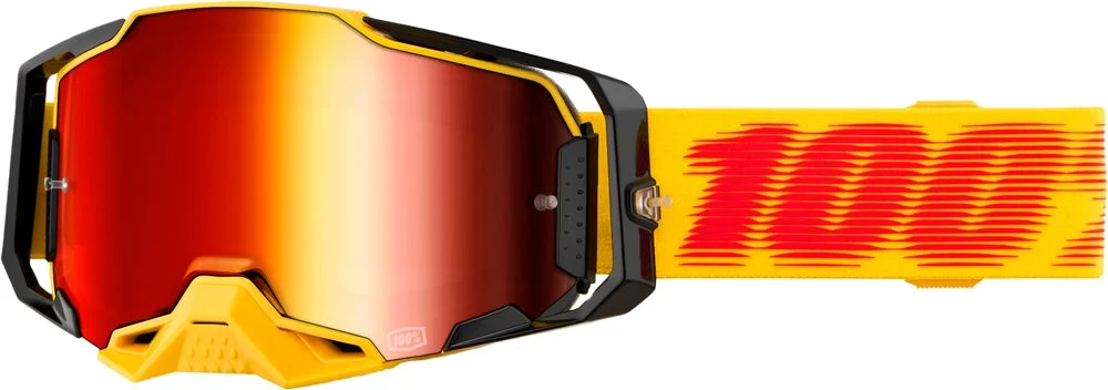 100% Armega Goggles (One Size Fits Most, Tetsu / Red Mirror Lens)