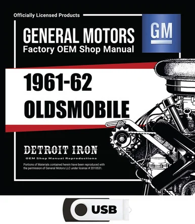 1961-1962 Oldsmobile Shop Manuals, Sales Literature & Parts Books Kit on USB