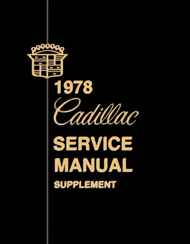1978 Cadillac Shop Manual Supplement
