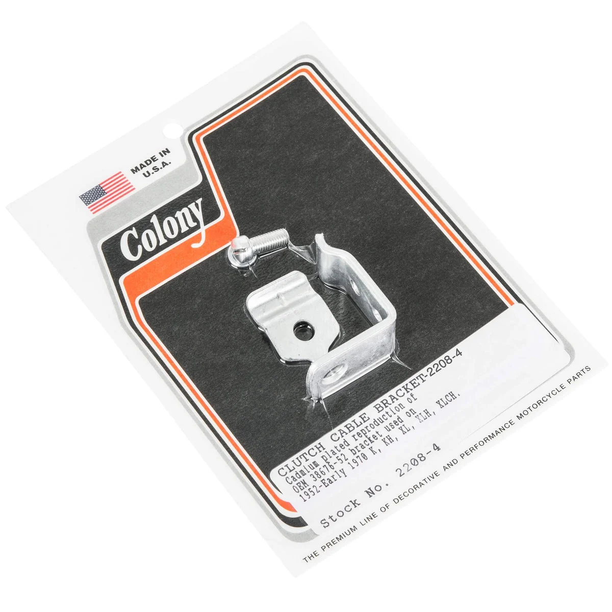 #2208-4 Clutch Cable Bracket 1952-1970 Harley-Davidson K/KH/XL/XLH - CAD Plated
