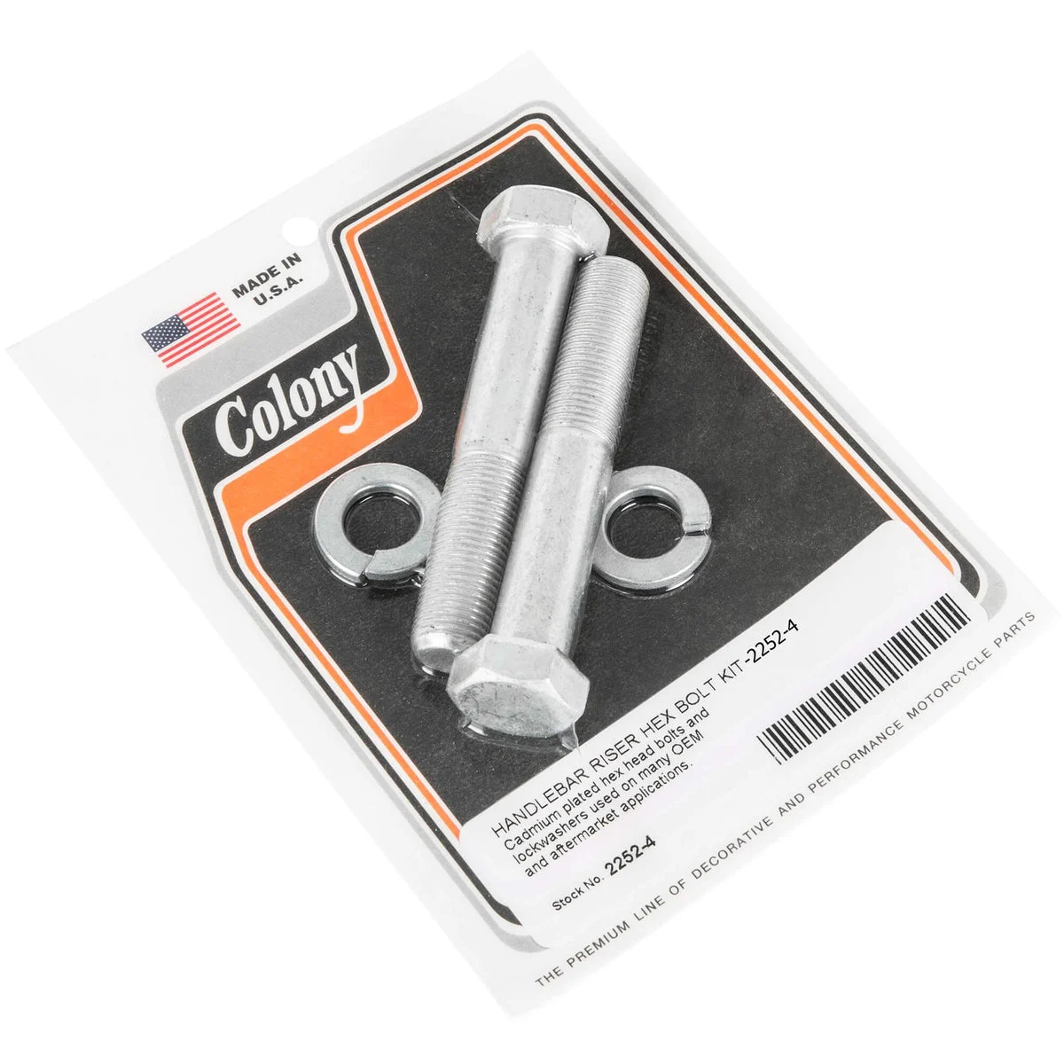 #2252-4 Handlebar Riser Hex Bolt Kit Harley-Davidson - 1/2-20 x 3 inches - CAD Plated