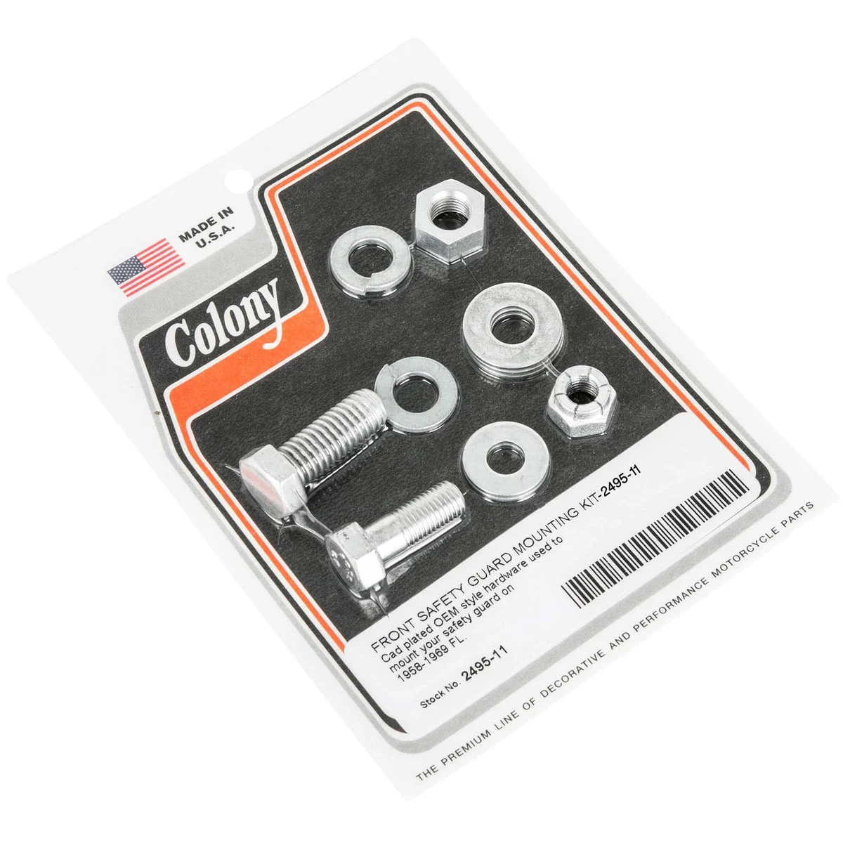 #2495-11 Front Safety Guard Mounting Kit 1958-1969 Harley-Davidson FL - CAD Plated