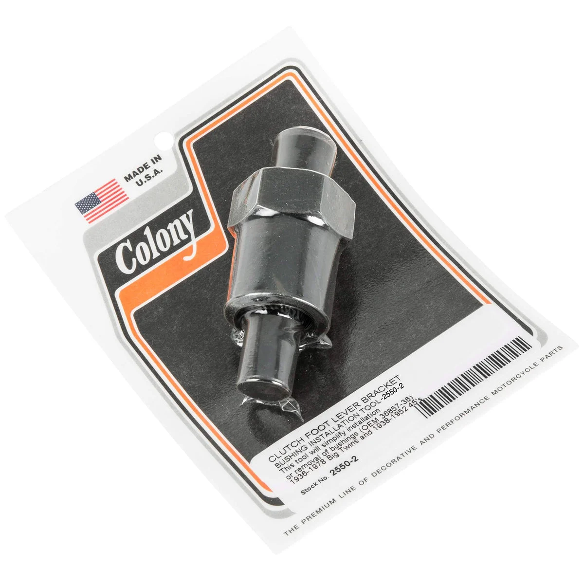 #2550-2 Clutch Foot Lever Bracket Bushing Install Tool 1936-1978 Harley-Davidson Big Twins 1938-1952 45's