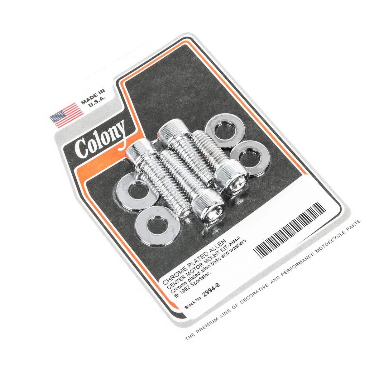 #2994-8 Allen Center Motor Mount Kit 1992 Harley-Davidson Sportster - Chrome Plated