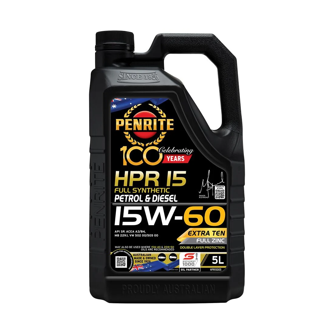 Penrite HPR 15 Engine Oil - 15W-60, 5 Litre | Supercheap Auto