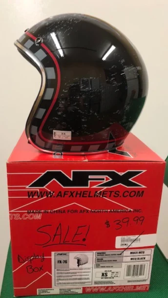 AFX Helmet FX-76 MCQ Multi Gloss Black w/ Chrome Trim XS Extra Small 0104-1153