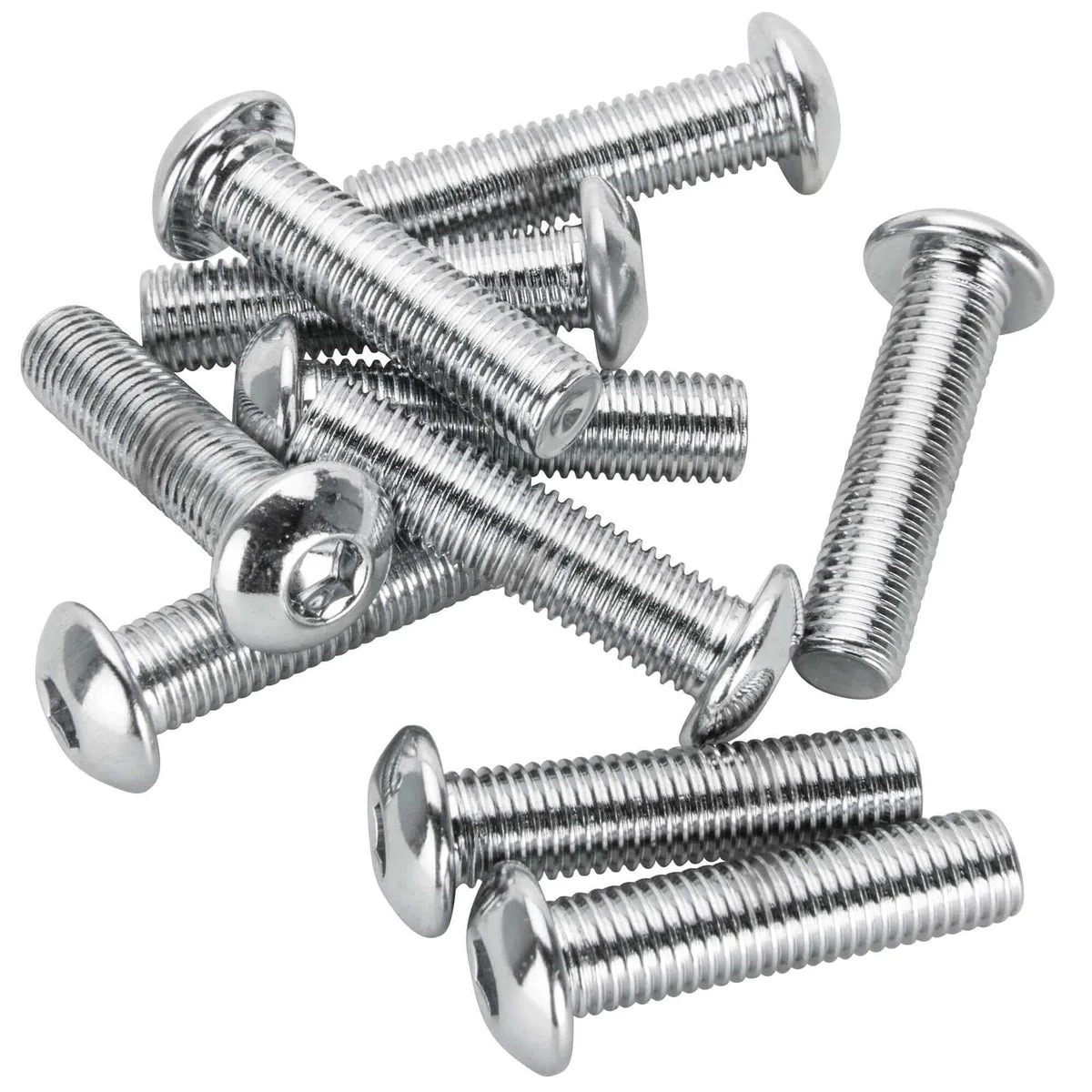 #BHC-815 5/16-24 x 1-1/4 inch Length Chrome Button Head Allen Bolt - 10 Pack