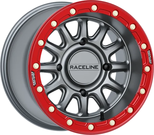Raceline Alpha 15X7 4/156 (+10MM) Gunmetal/Red