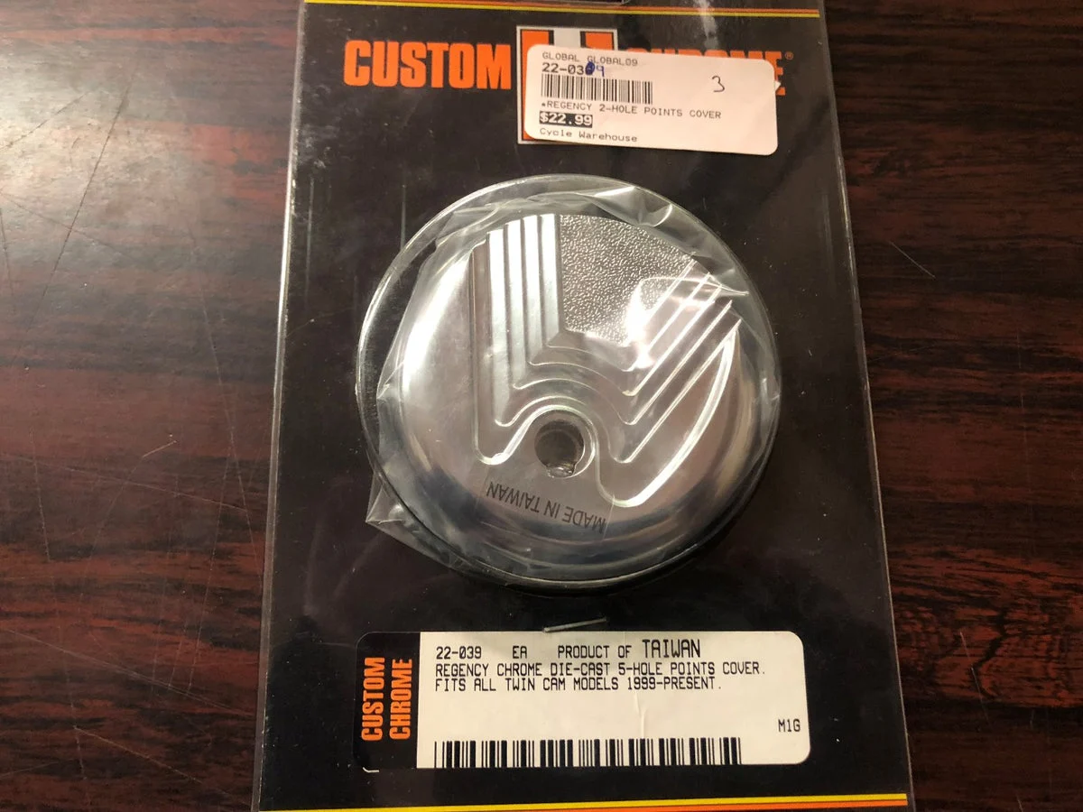 Regency Custom Chrome 5 Hole Points Cover 1999^ Harley Twin Cam Softail touring