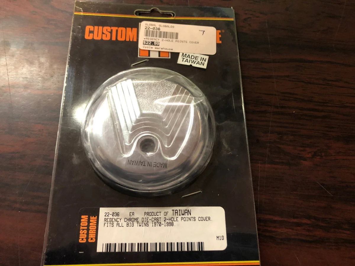 Regency Custom Chrome Points Timer Cover 1970-1998 Harley Big Twin Softail Dyna