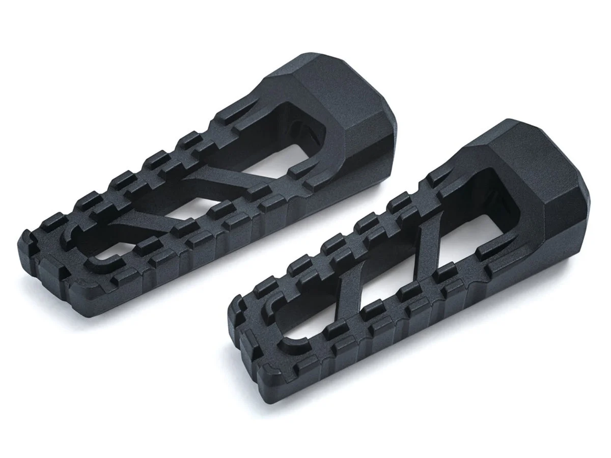 Riot Footpegs Satin Black With Adapter Harley Chopper Dyna Sportster
